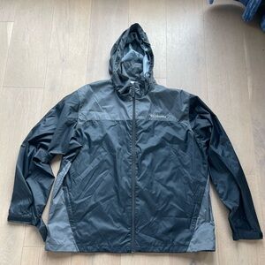 Columbia Windbreaker/Rain Jacket with tucked hood.